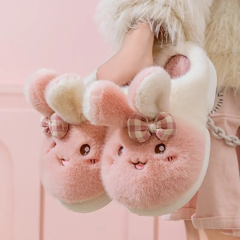 Cute Puppy Cotton Slippers for Women, New Winter Style, Warm for Outdoor Wear, Indoor Home Use, Thick-Soled Cartoon Plush Slippers - Image 18