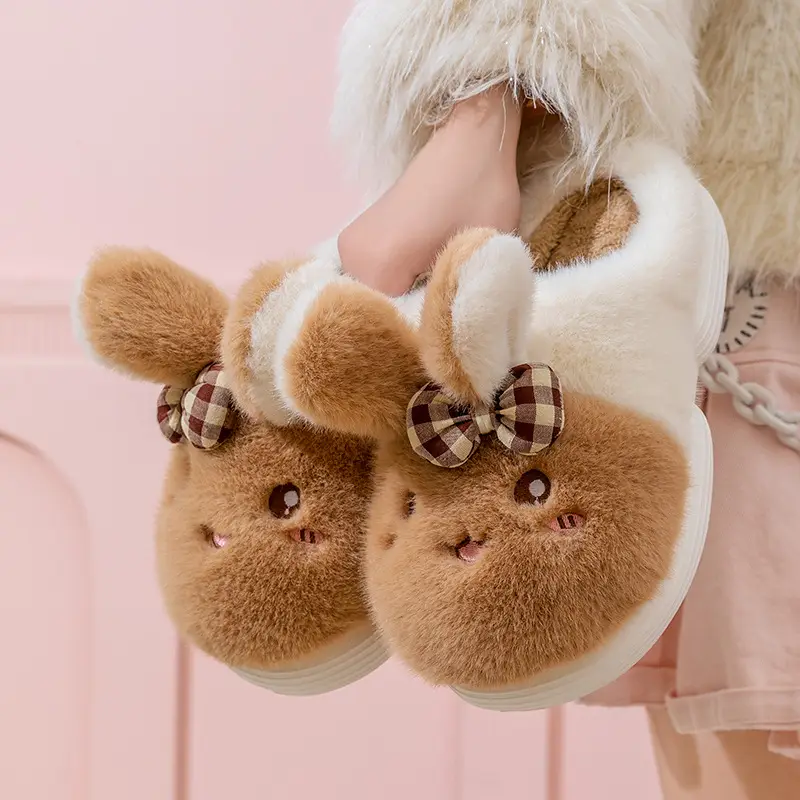 Cute Puppy Cotton Slippers for Women, New Winter Style, Warm for Outdoor Wear, Indoor Home Use, Thick-Soled Cartoon Plush Slippers - Image 21