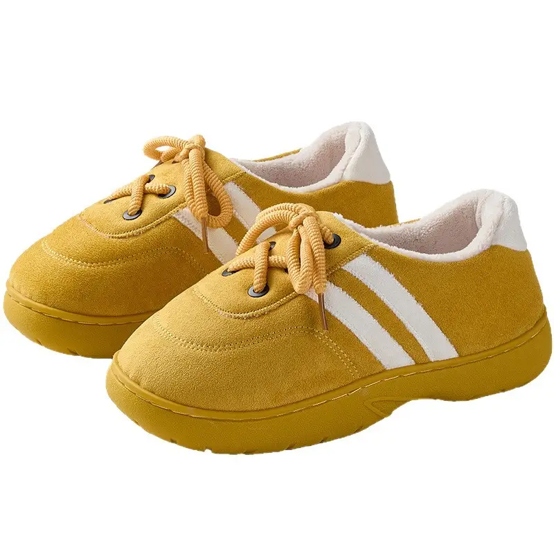 Qidan Shoe Factory Suede Toe Slippers Women's Autumn and Winter Plaid Outerwear Thick-Soled Non-Slip German Training Bag Heel Cotton Shoes Women