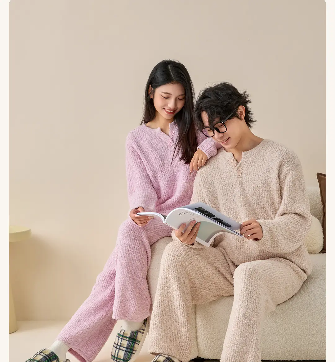 Jialiya Cotton Slippers Women's 2025 New Winter Plaid Simple Couple Home Warm Cotton Slippers Men's Wholesale — feature 7