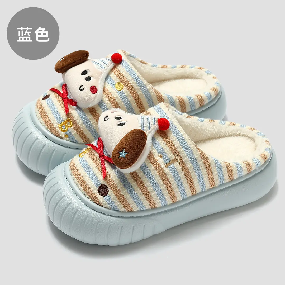 Parent-Child Children's Cotton Slippers for Women, Winter Fleece-Lined, Thickened, Plush, Warm, Non-Slip, Women's Winter Home Cotton Slippers Wholesale - Image 2