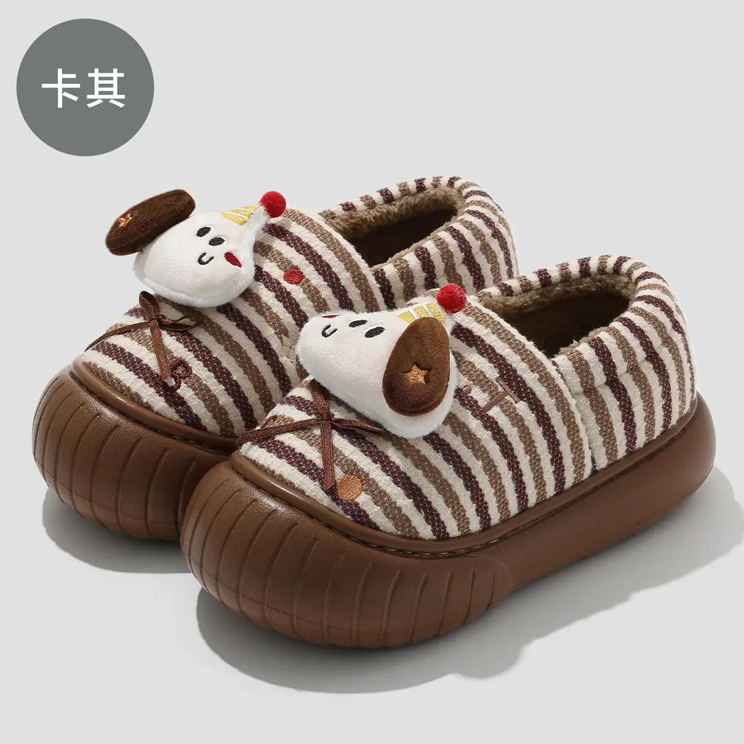 Parent-Child Children's Cotton Slippers for Women, Winter Fleece-Lined, Thickened, Plush, Warm, Non-Slip, Women's Winter Home Cotton Slippers Wholesale - Image 7