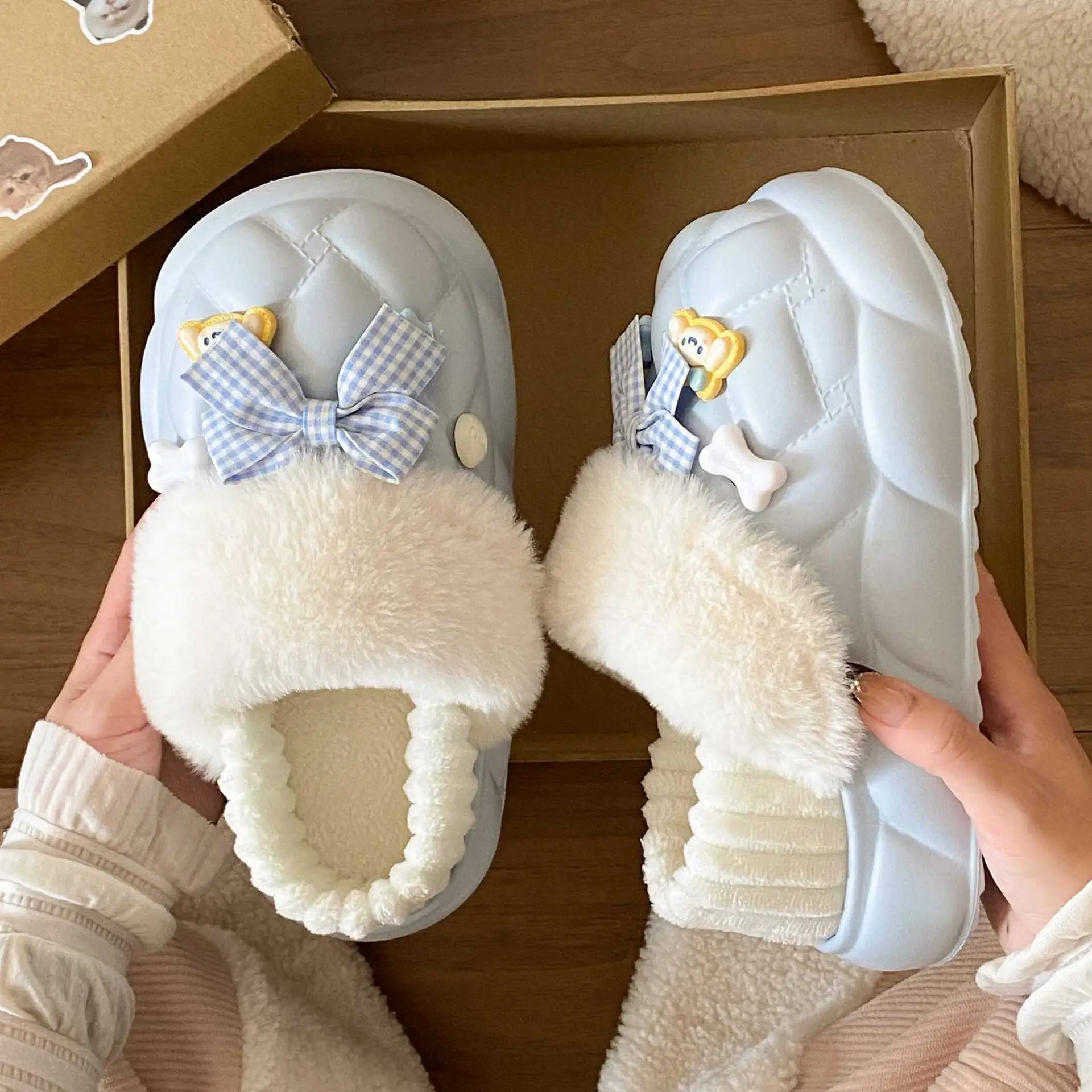 Warm Cartoon Slippers for Women Lightweight Durable Eva Cotton - Image 6