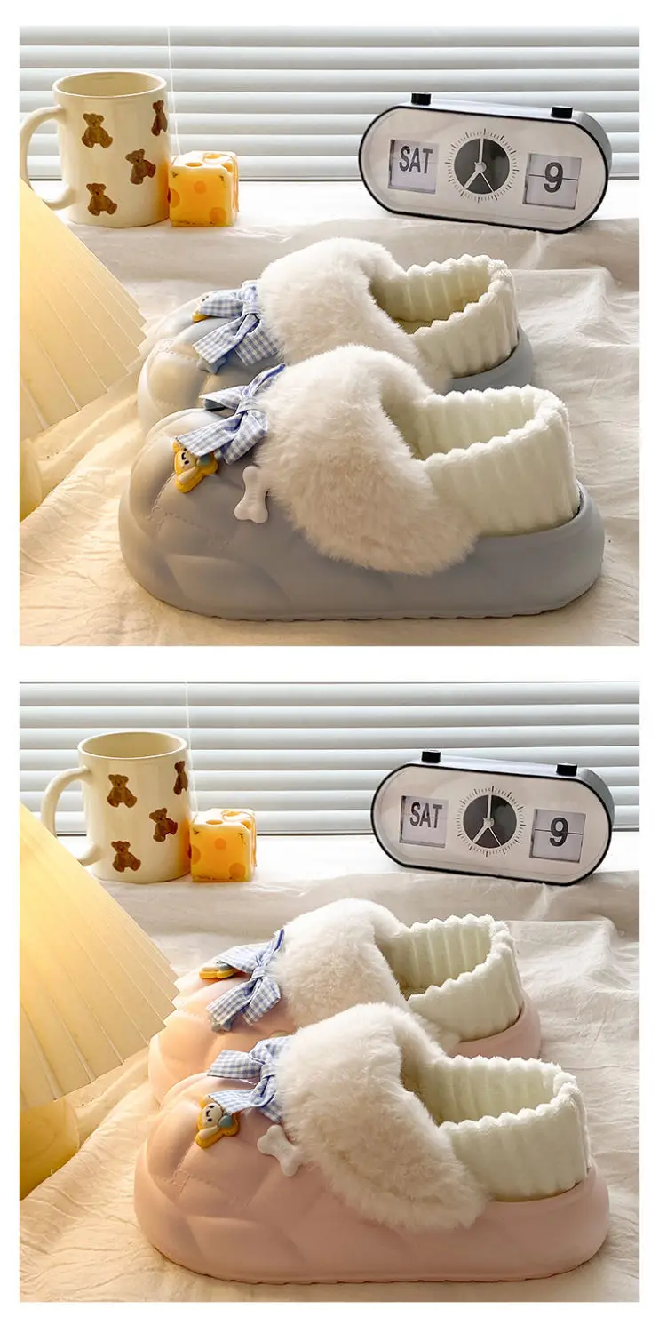 Warm Cartoon Slippers for Women Lightweight Durable Eva Cotton — feature 17