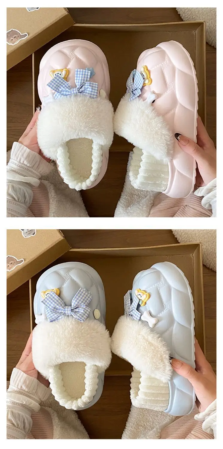 Warm Cartoon Slippers for Women Lightweight Durable Eva Cotton — feature 19