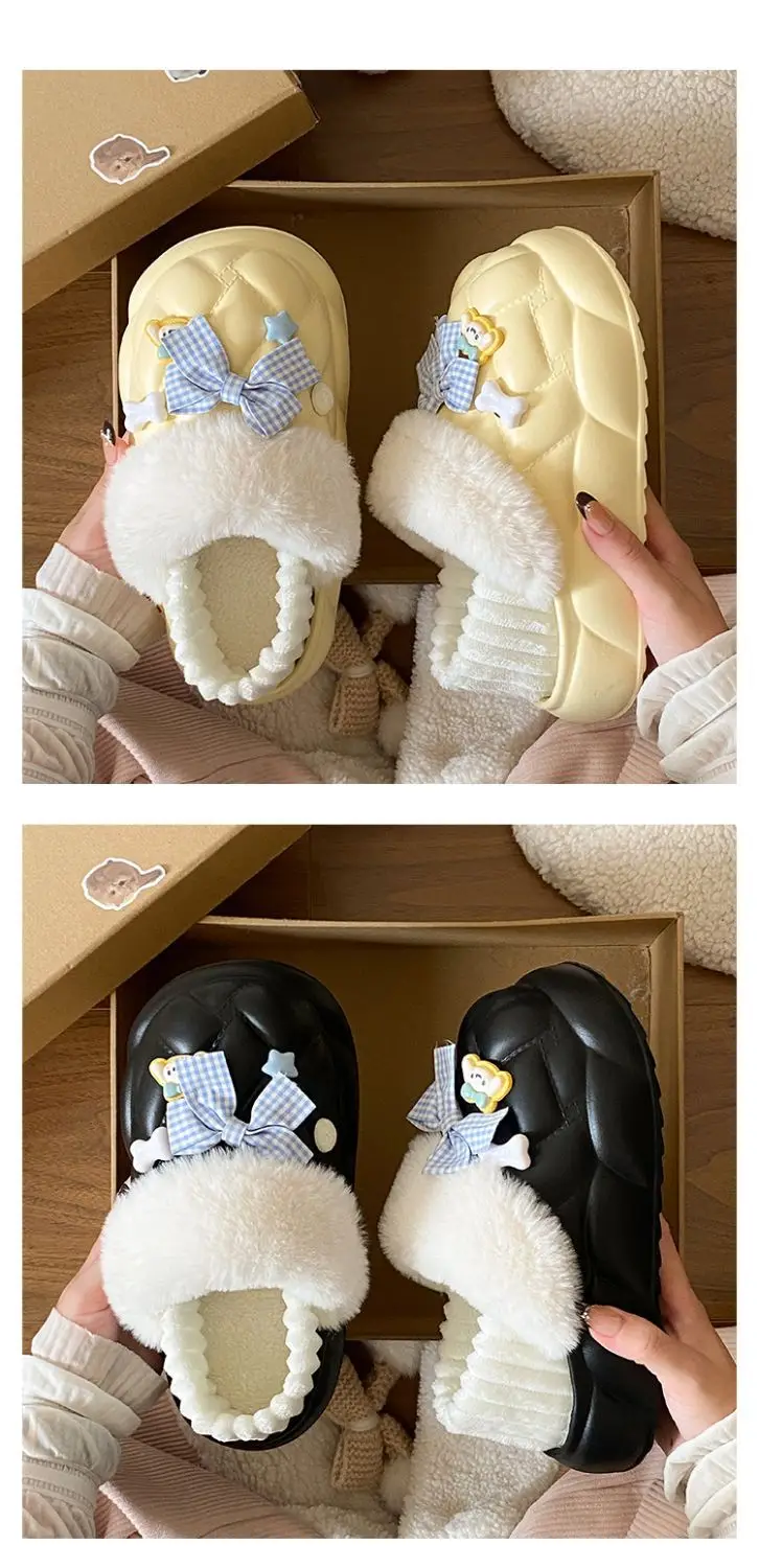 Warm Cartoon Slippers for Women Lightweight Durable Eva Cotton — feature 22
