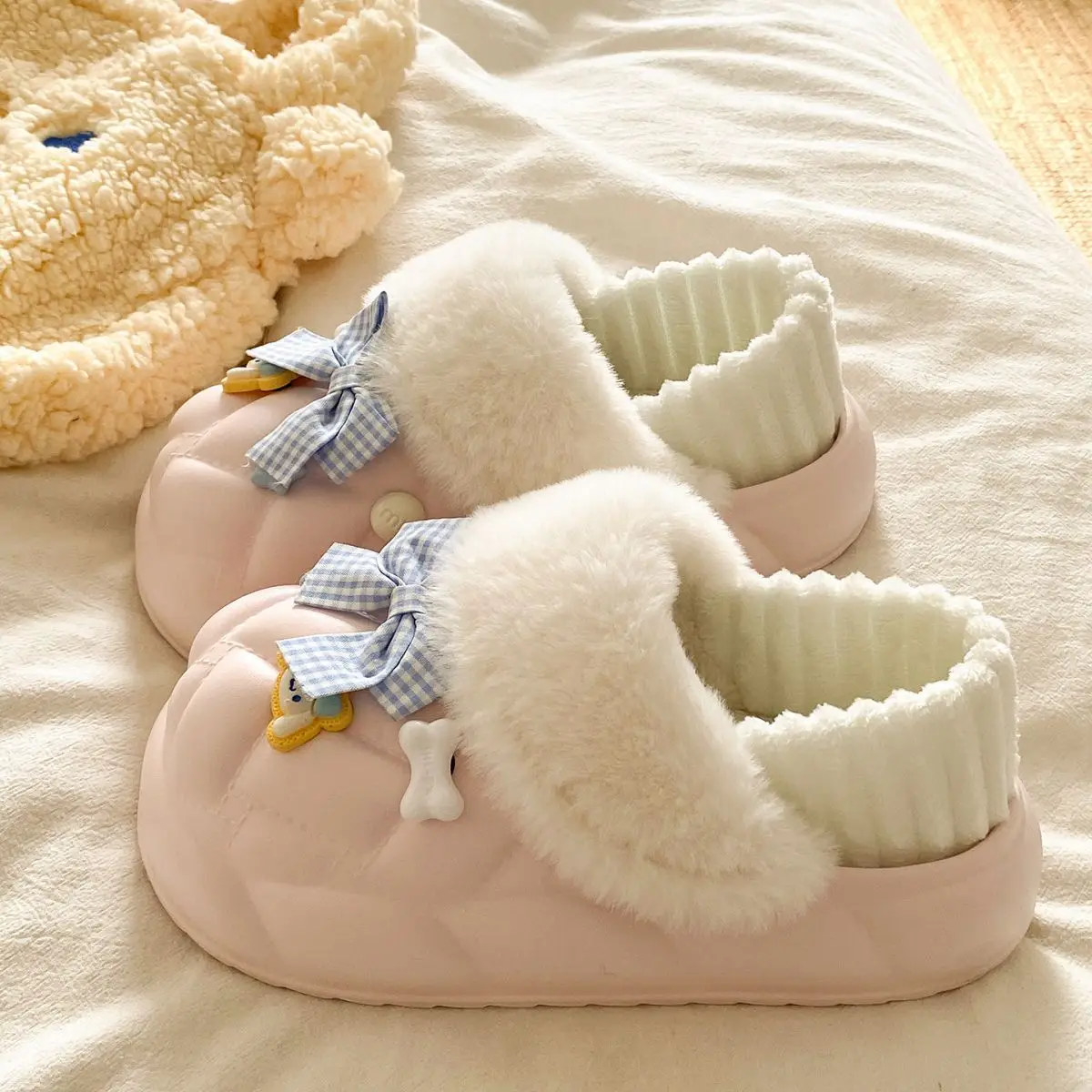 Warm Cartoon Slippers for Women Lightweight Durable Eva Cotton — feature 25