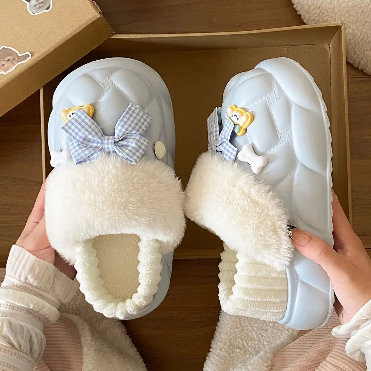 Warm Cartoon Slippers for Women Lightweight Durable Eva Cotton — feature 26