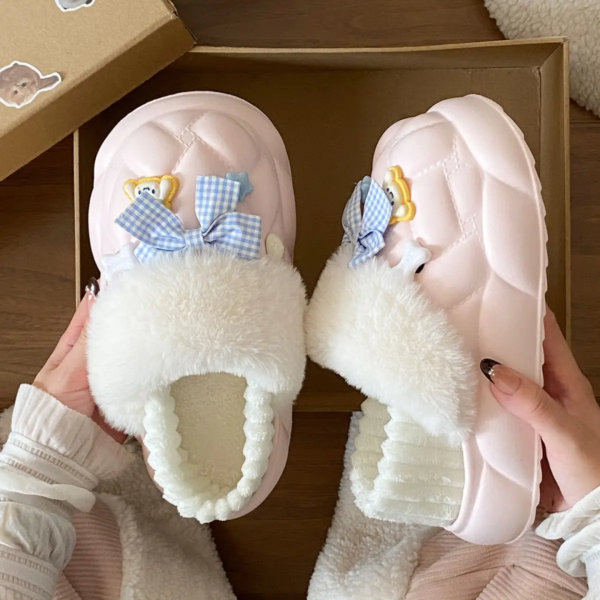 Warm Cartoon Slippers for Women Lightweight Durable Eva Cotton — feature 27