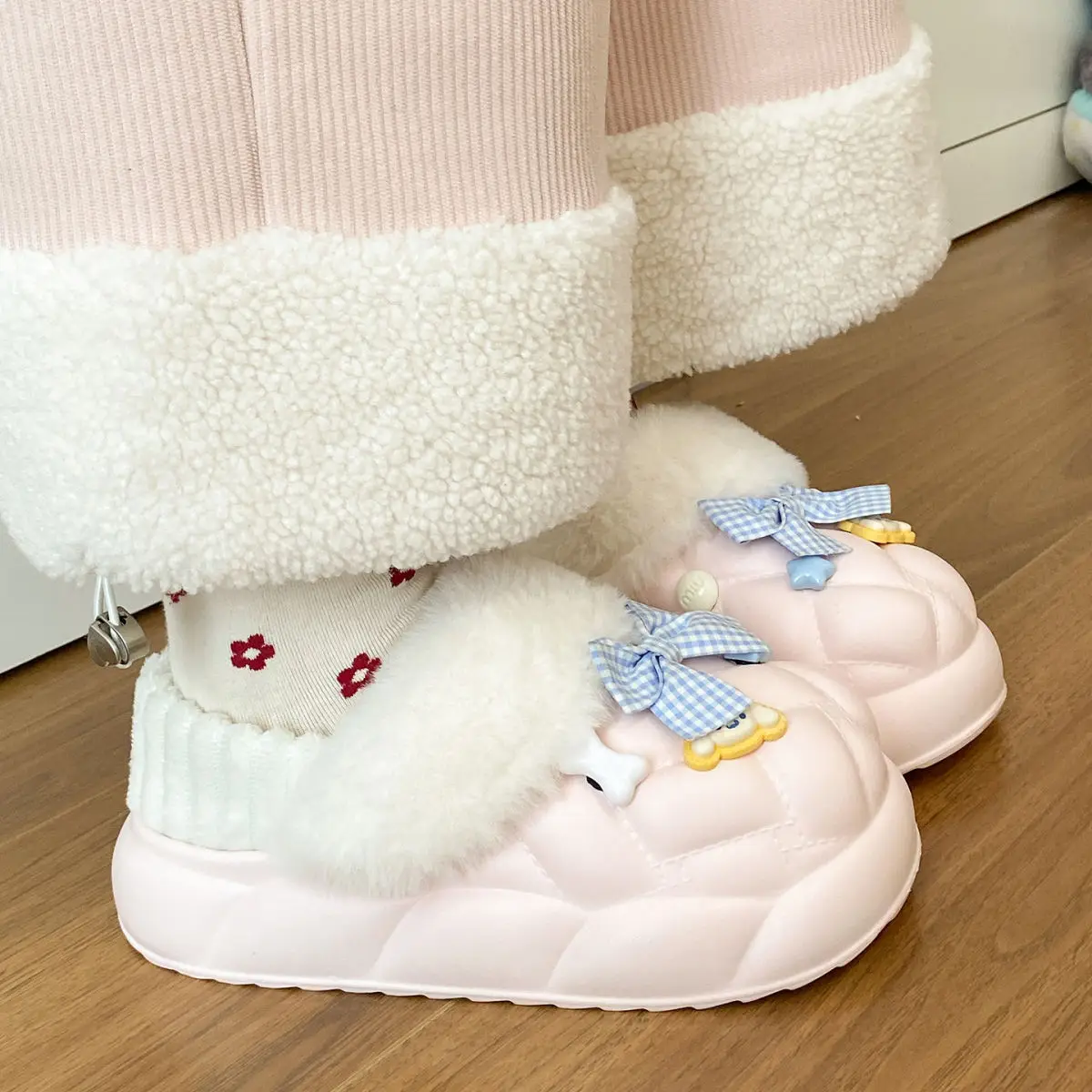 Warm Cartoon Slippers for Women Lightweight Durable Eva Cotton — feature 30