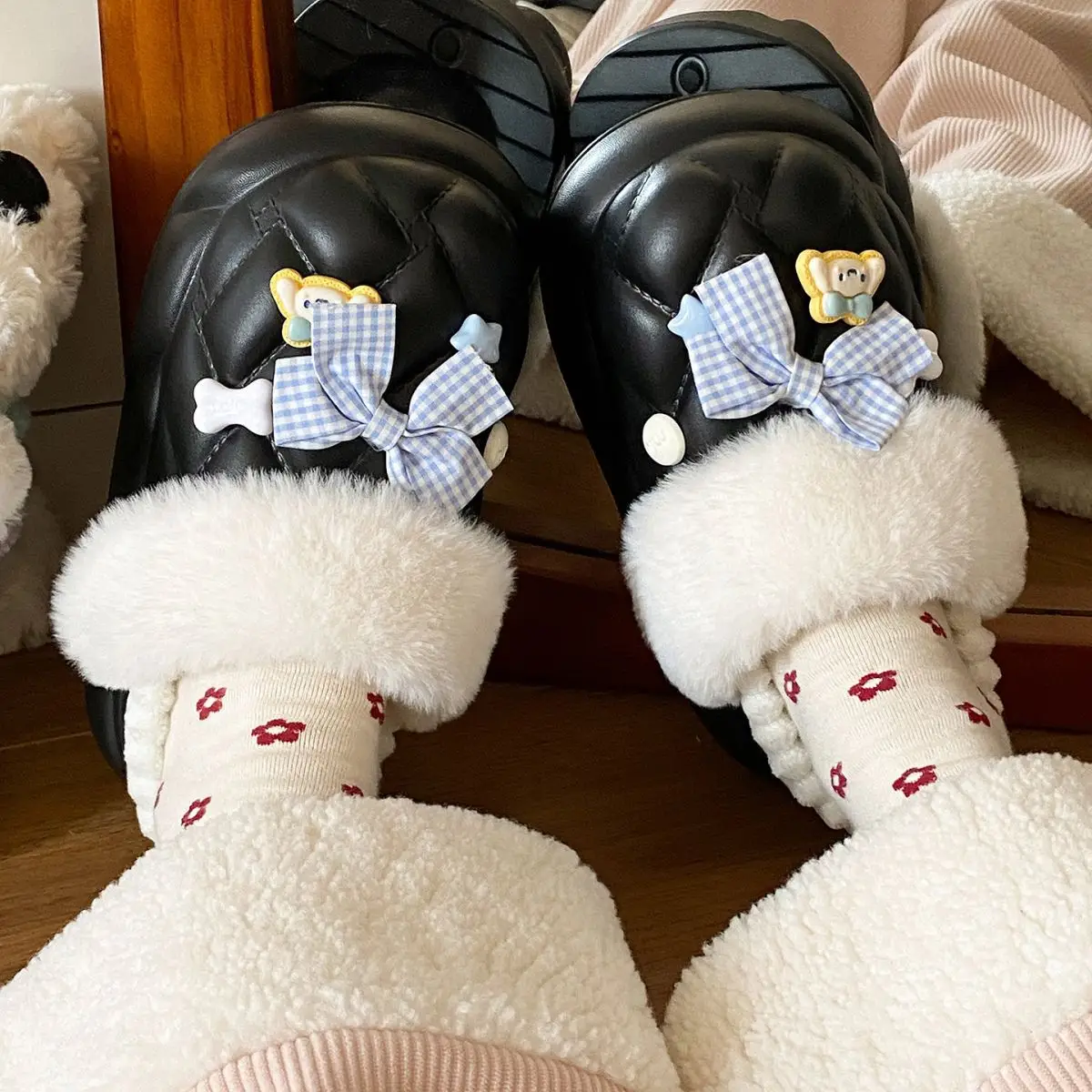 Warm Cartoon Slippers for Women Lightweight Durable Eva Cotton — feature 36