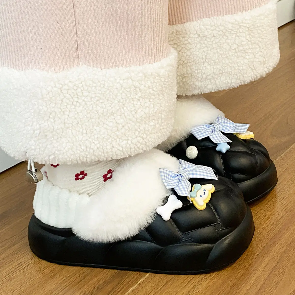 Warm Cartoon Slippers for Women Lightweight Durable Eva Cotton — feature 38