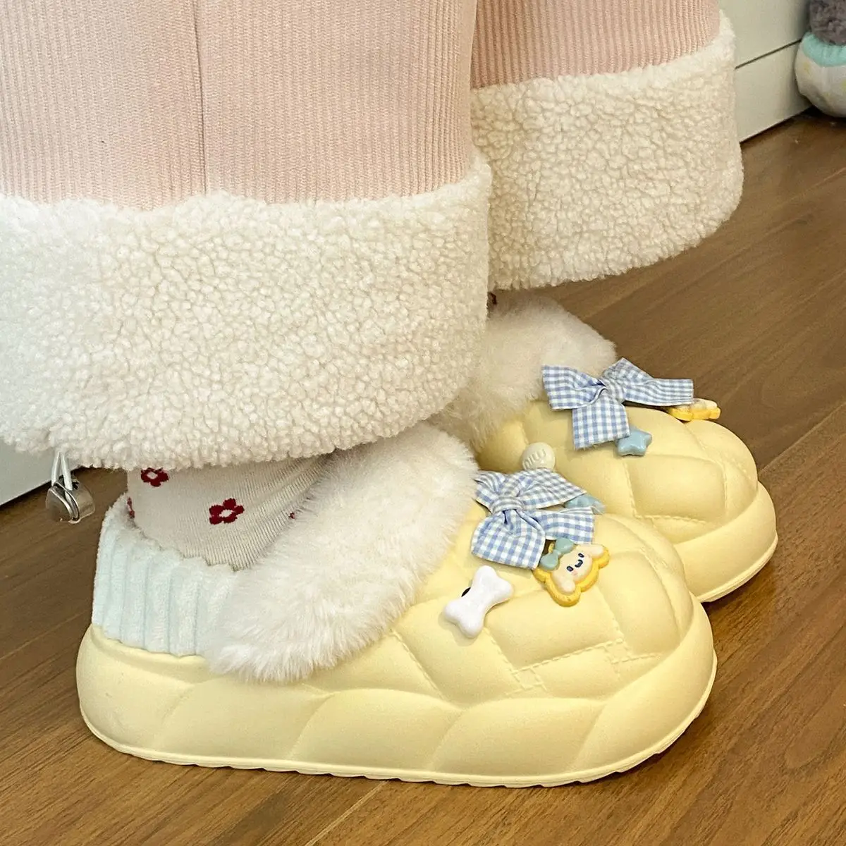 Warm Cartoon Slippers for Women Lightweight Durable Eva Cotton — feature 39