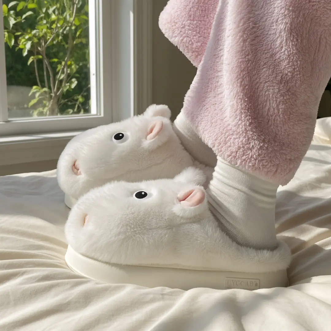 Nanbowan New Cotton Slippers for Women Winter Home Warm Fleece-Lined Anti-Slip Dormitory Cute Cartoon Student Fur Slippers - Image 5