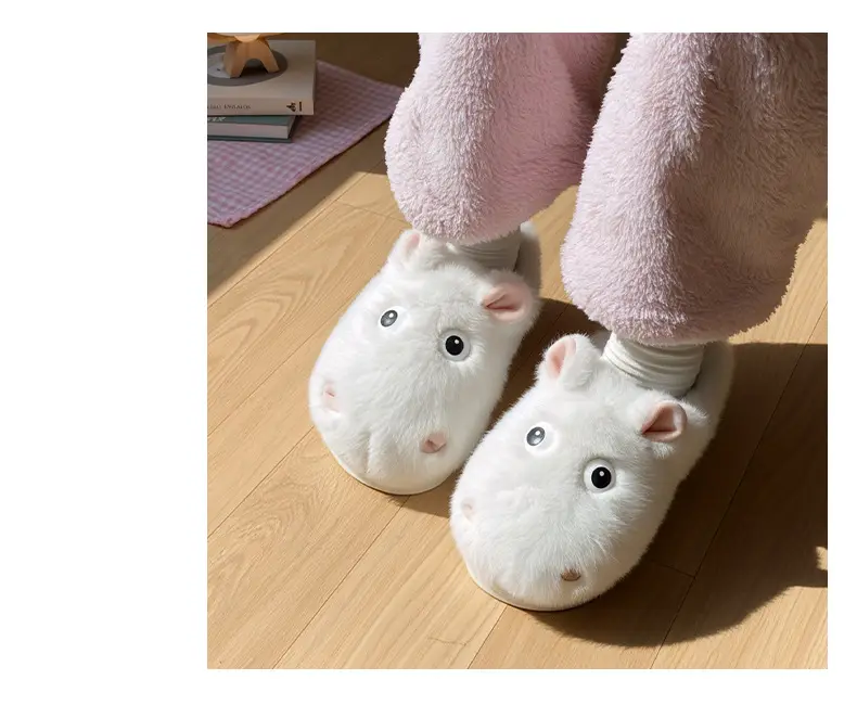 Nanbowan New Cotton Slippers for Women Winter Home Warm Fleece-Lined Anti-Slip Dormitory Cute Cartoon Student Fur Slippers — feature 4