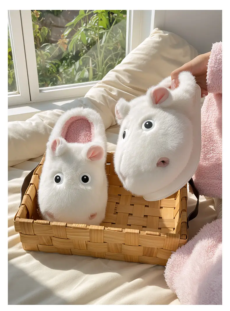Nanbowan New Cotton Slippers for Women Winter Home Warm Fleece-Lined Anti-Slip Dormitory Cute Cartoon Student Fur Slippers — feature 8