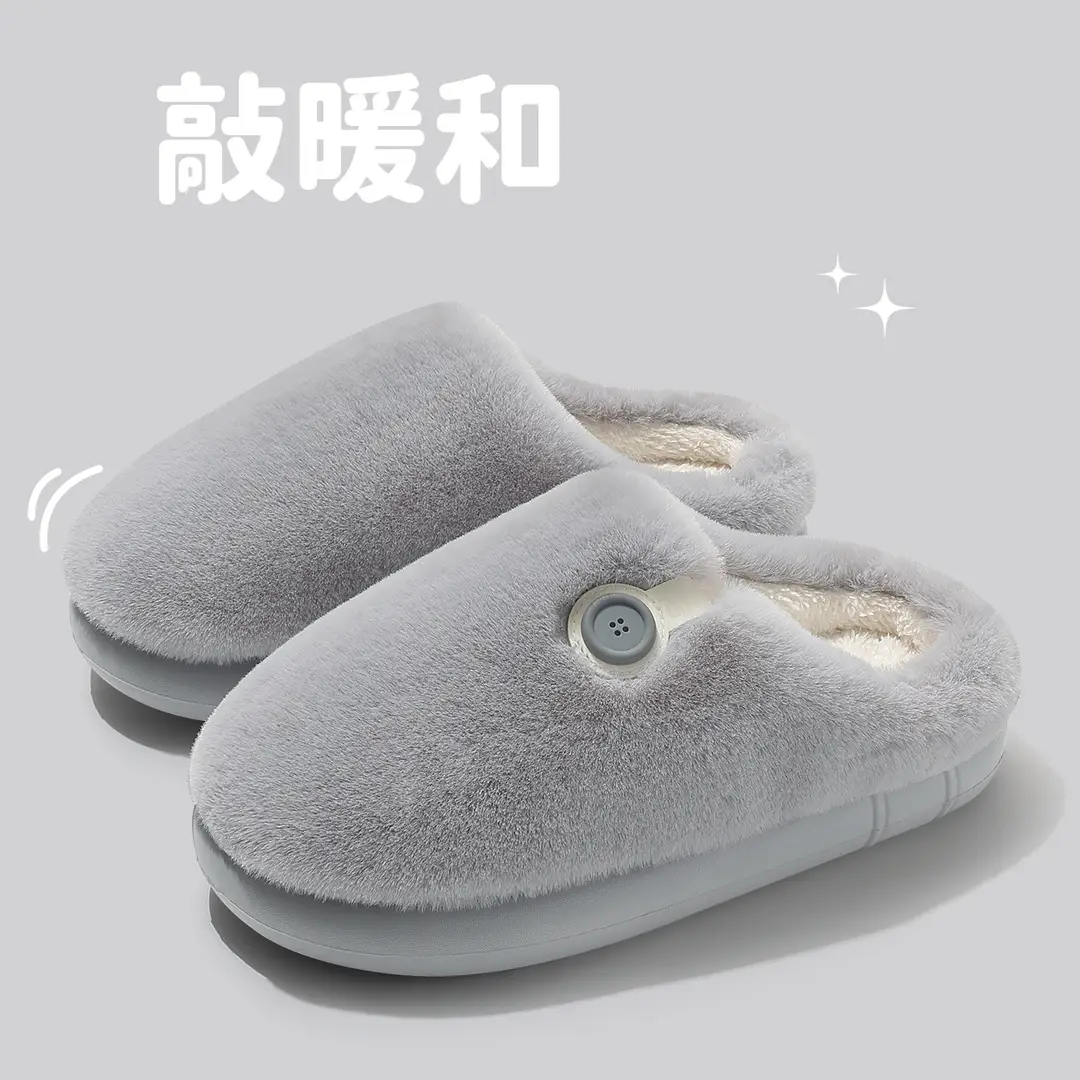 Home Warm Cotton Slippers for Men in Autumn and Winter Warm Plush Household Non-Slip Wear-Resistant Soft Bottom Toe Half Cotton Slippers for Women Wholesale - Image 5