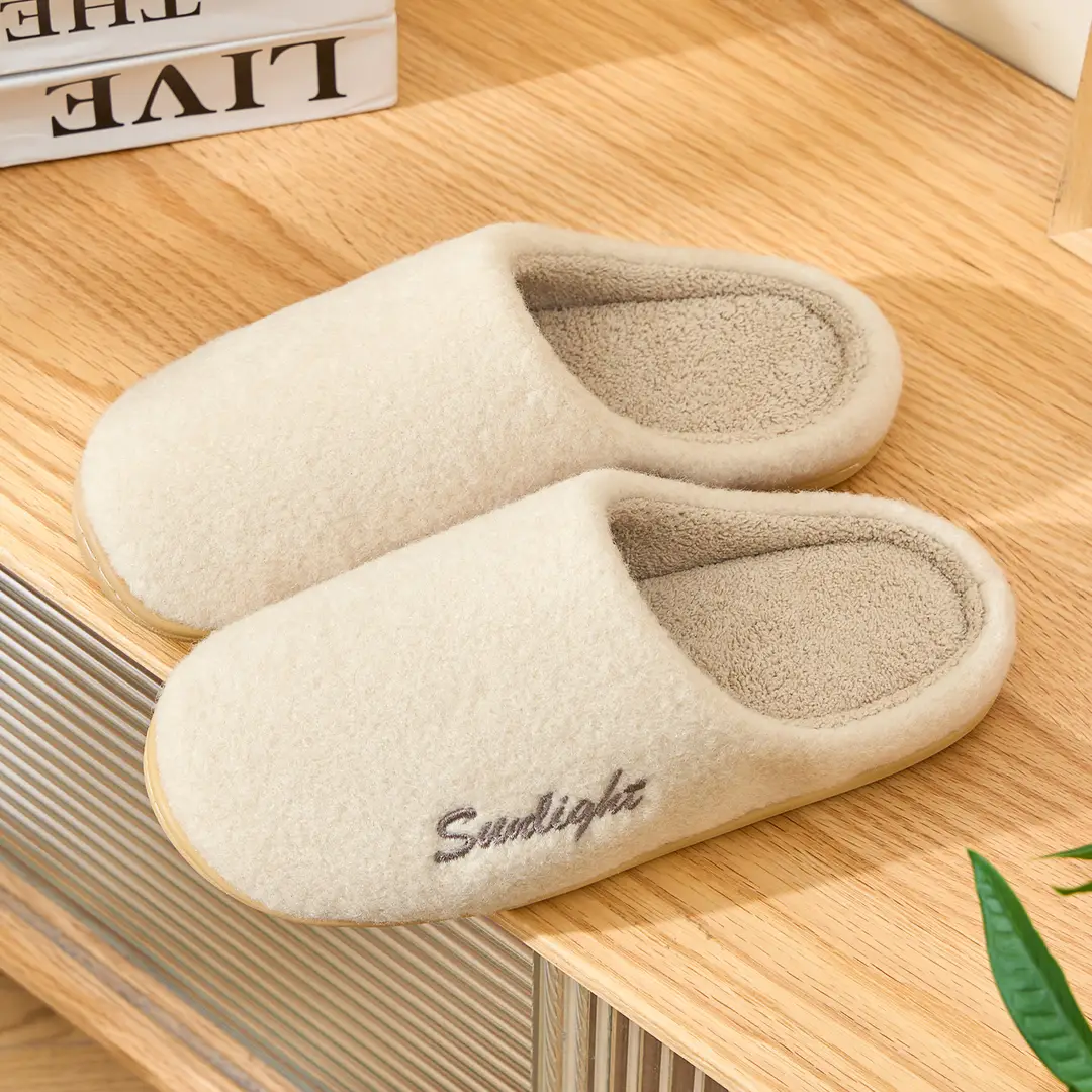 High-Bottom Retro Plaid Cotton Slippers for Women in Autumn and Winter Indoor Home Thick-Soled Non-Slip Silent Plush Warm Slippers - Image 6