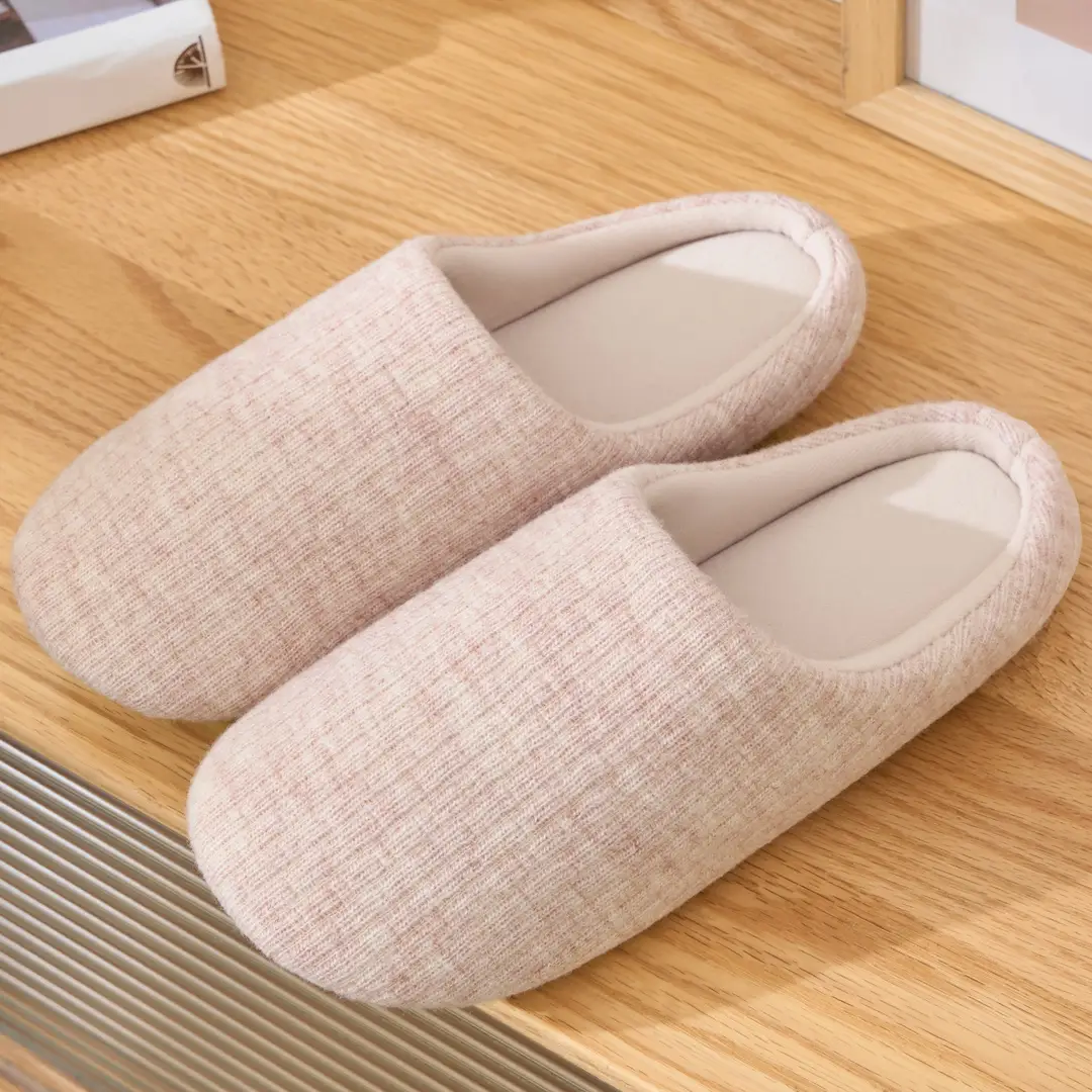 High-Bottom Retro Plaid Cotton Slippers for Women in Autumn and Winter Indoor Home Thick-Soled Non-Slip Silent Plush Warm Slippers - Image 8