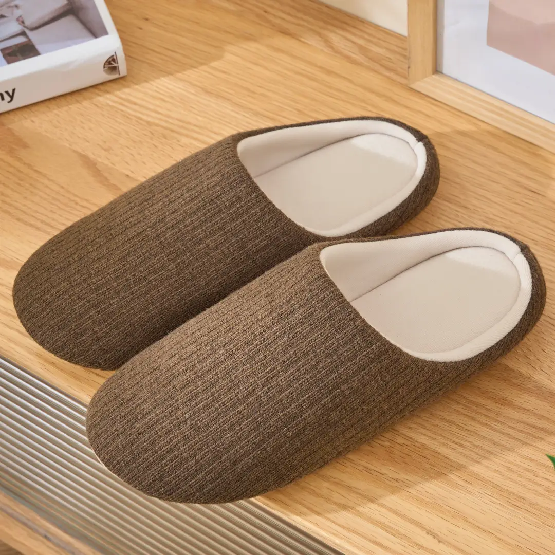 High-Bottom Retro Plaid Cotton Slippers for Women in Autumn and Winter Indoor Home Thick-Soled Non-Slip Silent Plush Warm Slippers - Image 11