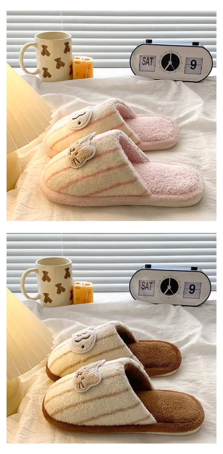 Winter Furry Cat Embroidered Flats for Women — feature 17
