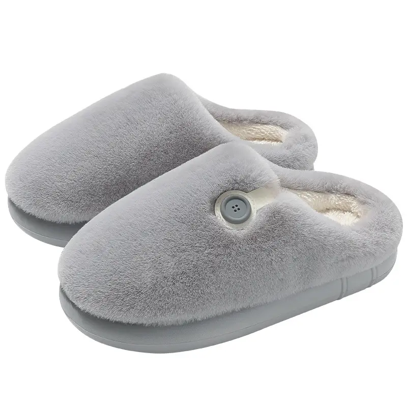 Home Warm Cotton Slippers for Men in Autumn and Winter Warm Plush Household Non-Slip Wear-Resistant Soft Bottom Toe Half Cotton Slippers for Women Wholesale - Image 7