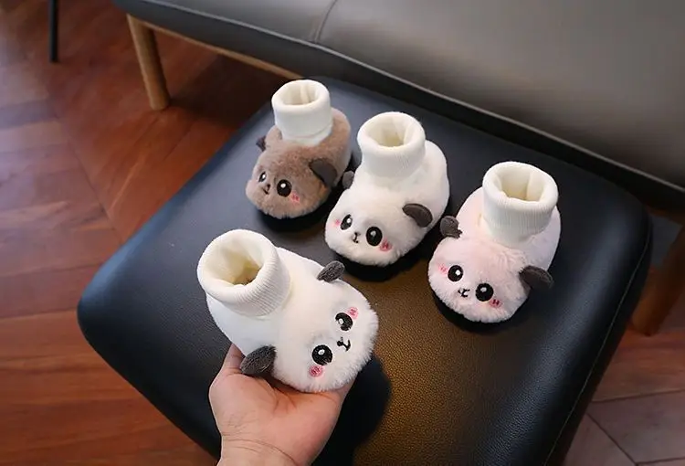Baby Cartoon Panda Socks Shoes Velvet Winter Non-Slip — feature 3