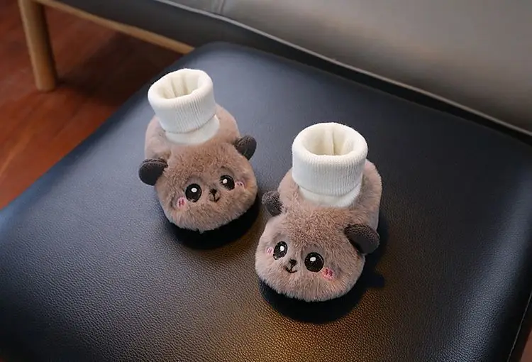 Baby Cartoon Panda Socks Shoes Velvet Winter Non-Slip — feature 7