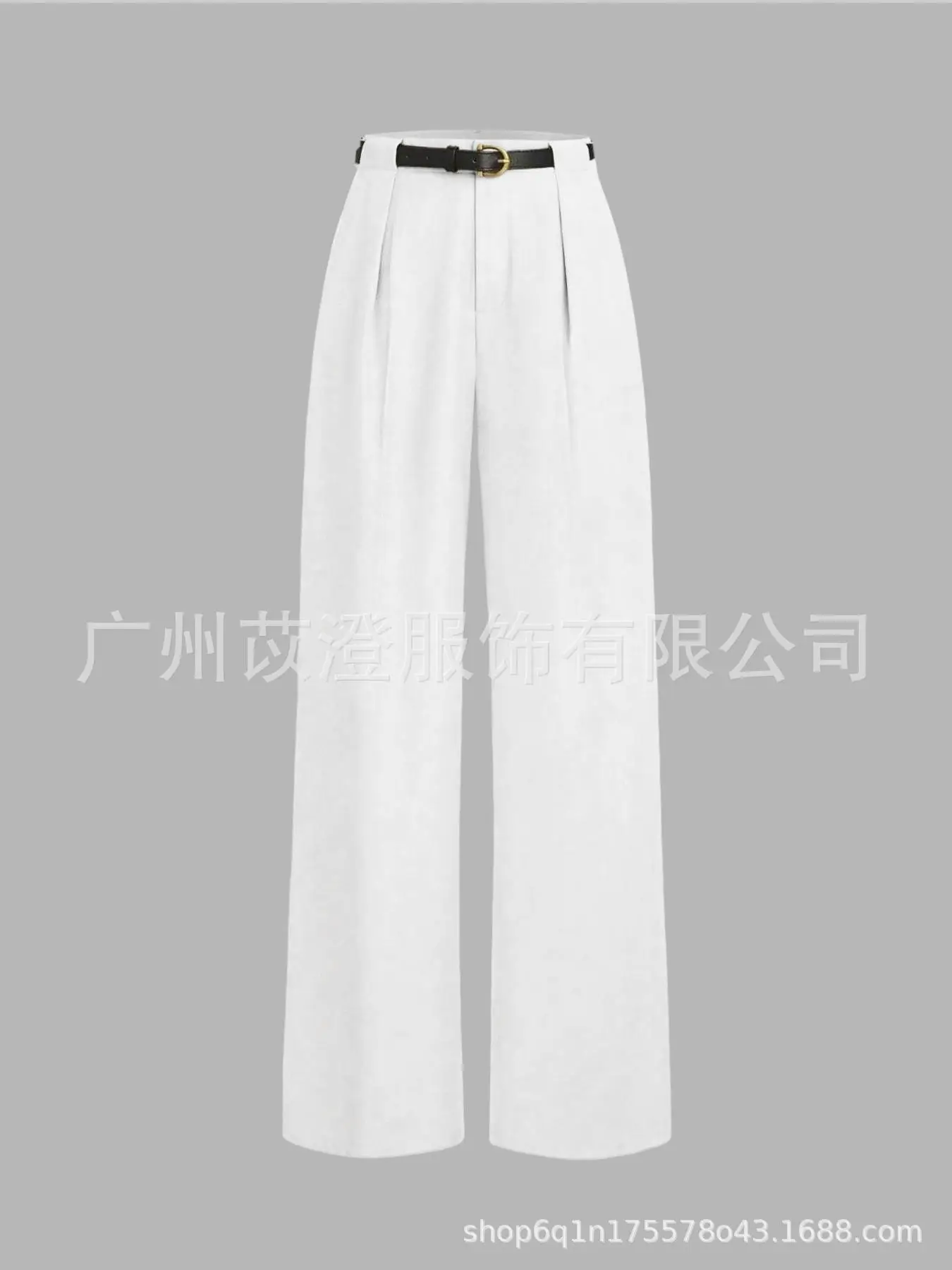 Women White Straight Cut Pants All Season Casual — feature 2