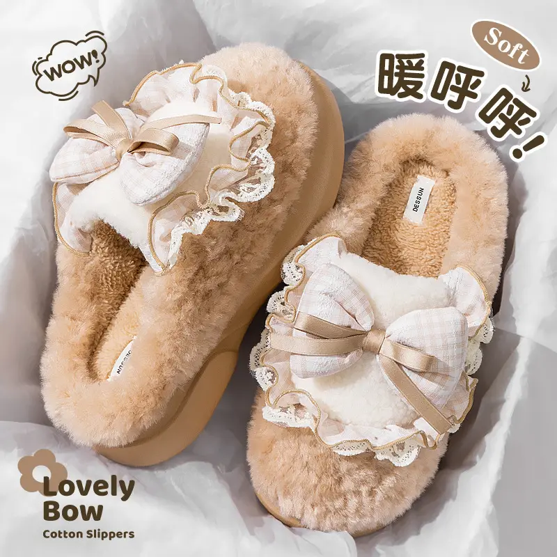 Men Cotton Slippers Warm Brown Winter 2025