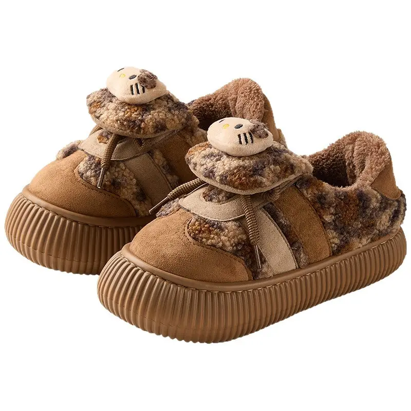 Qidan Shoe Factory Winter Cotton Slippers for Women Indoor Home Fleece-Lined Warm Thick Sole Non-Slip Outer Wear Bag Heel Cotton Shoes for Women Winter - Image 8