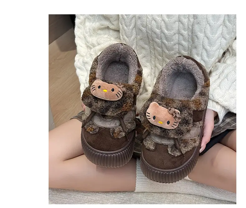 Qidan Shoe Factory Winter Cotton Slippers for Women Indoor Home Fleece-Lined Warm Thick Sole Non-Slip Outer Wear Bag Heel Cotton Shoes for Women Winter — feature 10
