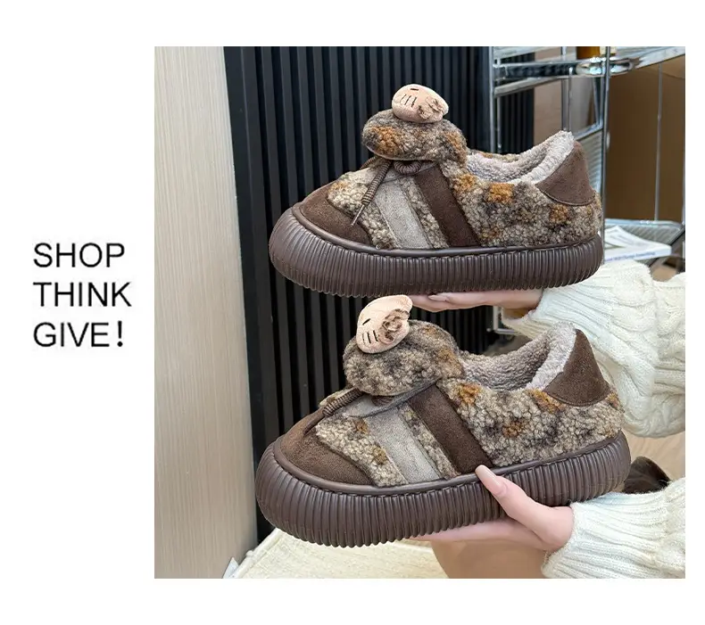 Qidan Shoe Factory Winter Cotton Slippers for Women Indoor Home Fleece-Lined Warm Thick Sole Non-Slip Outer Wear Bag Heel Cotton Shoes for Women Winter — feature 8