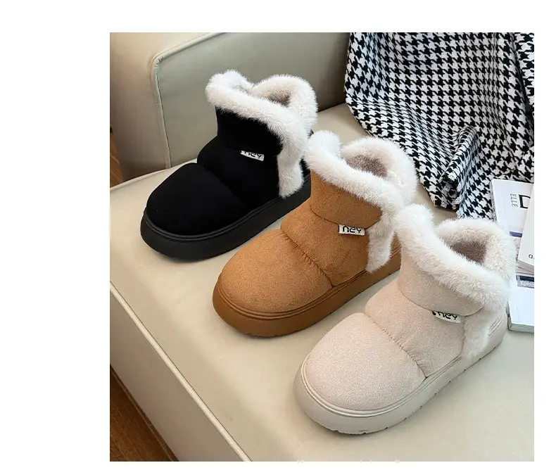 Qidan Shoe Factory Women's Winter Snow Boots for Home Indoor Fleece-Lined Warm Outer Wear Thick-Soled Non-Slip Heel Cotton Shoes for Women Winter — feature 10