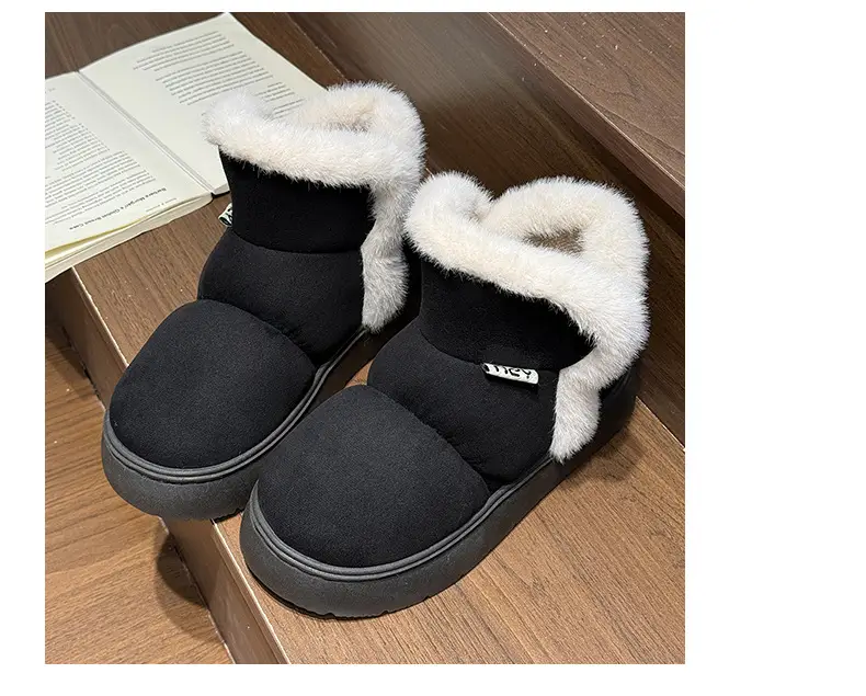 Qidan Shoe Factory Women's Winter Snow Boots for Home Indoor Fleece-Lined Warm Outer Wear Thick-Soled Non-Slip Heel Cotton Shoes for Women Winter — feature 11
