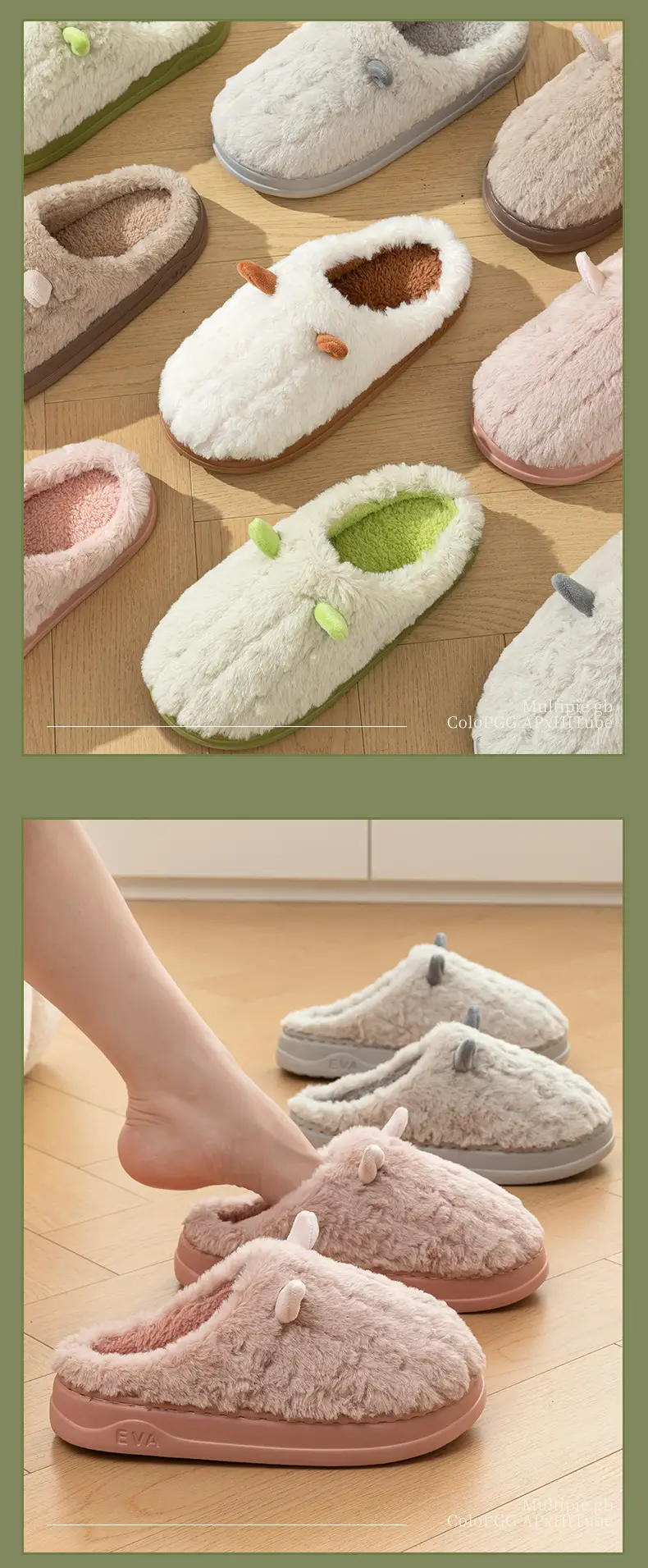 Cotton Slippers for Women and Men, Autumn and Winter New Eva Thick-Soled Home Indoor Warm Cotton Slippers for Outer Wear Cotton Shoes Wholesale — feature 14