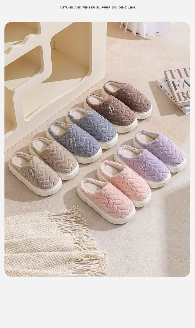 Cotton Slippers for Women Winter New Indoor Home Non-Slip Warm Plus Plush Slippers for Men Autumn and Winter — feature 14