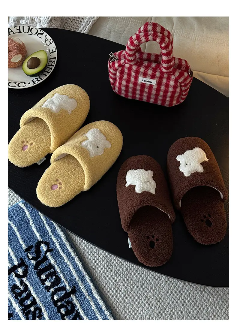 Qidan Shoe Factory Cartoon Cotton Slippers Women's Autumn and Winter Home Indoor Velvet Warm Soft Sole Anti-Slip Couple Cotton Slippers — feature 3