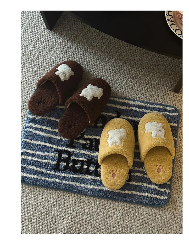 Qidan Shoe Factory Cartoon Cotton Slippers Women's Autumn and Winter Home Indoor Velvet Warm Soft Sole Anti-Slip Couple Cotton Slippers — feature 6