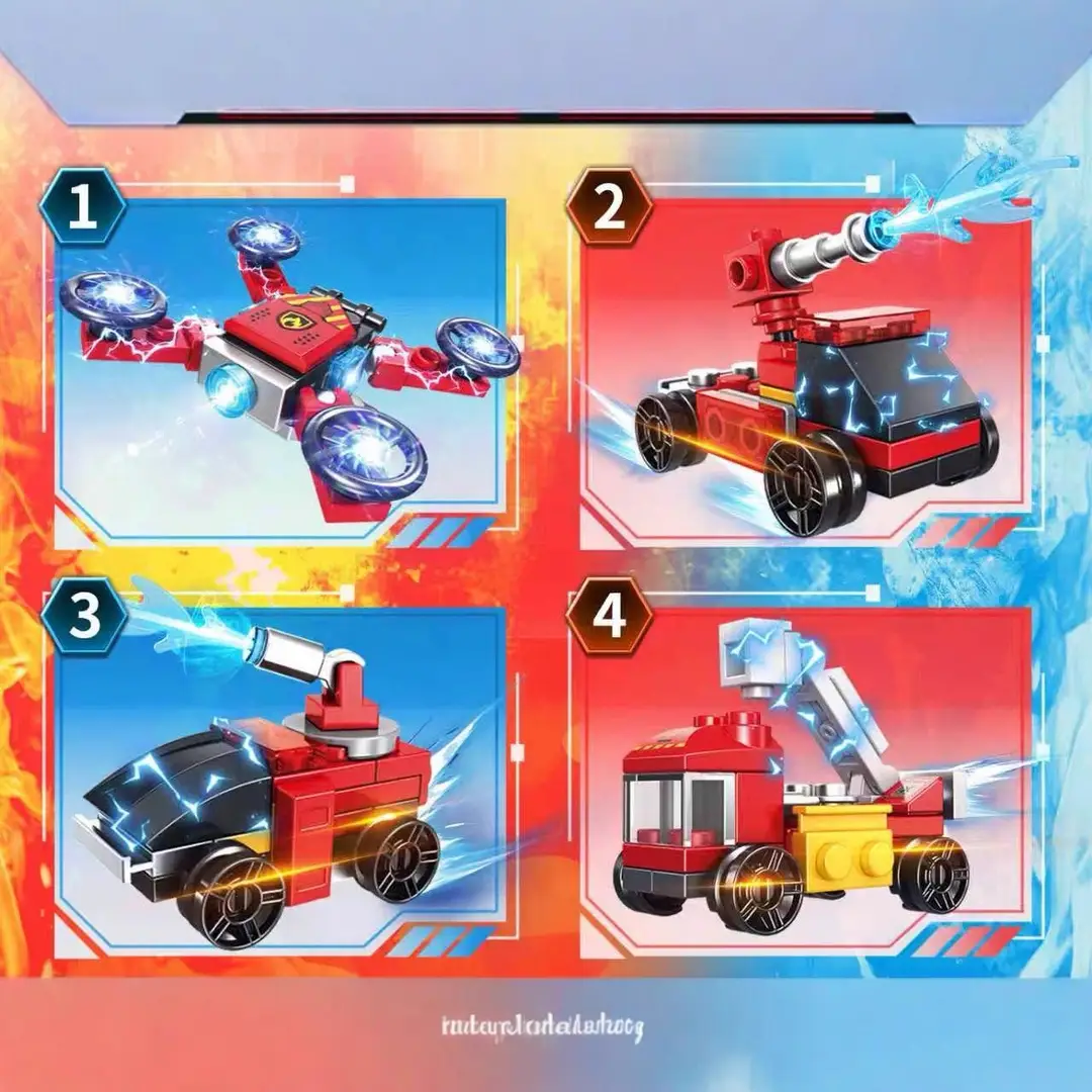 Lewan 60227 Is Compatible with Lego Fire Field Chwei Fusion Robot Assembled Building Block Toy Model Boy Figure - Image 4