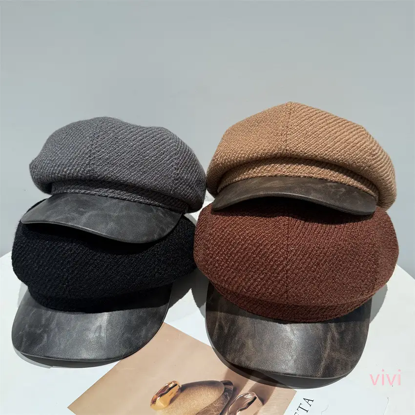 Japanese Retro Duckbill Hat for Women Brown — feature 2