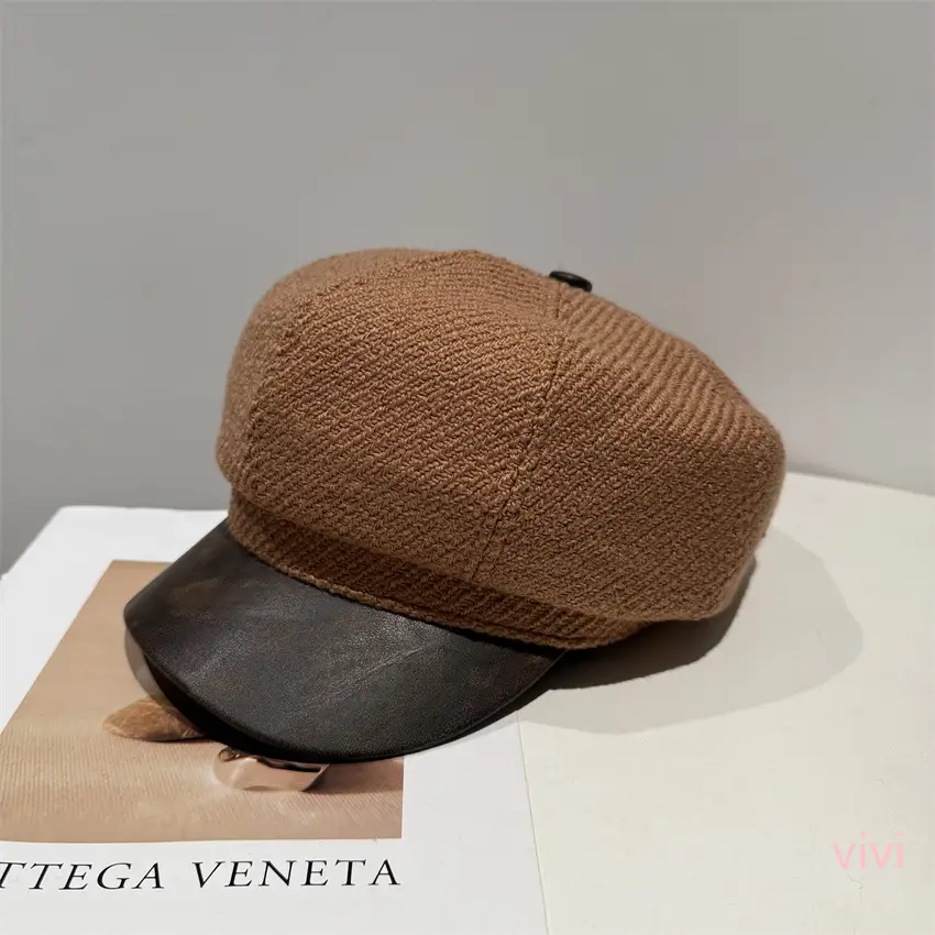 Japanese Retro Duckbill Hat for Women Brown