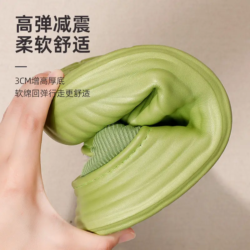 Waterproof Heel-Covering Cotton Slippers for Women, Autumn and Winter Indoor Home Thick-Soled Non-Slip Outdoor Wear, Fleece-Lined Warm Maternity Cotton Shoes for Men - Image 7
