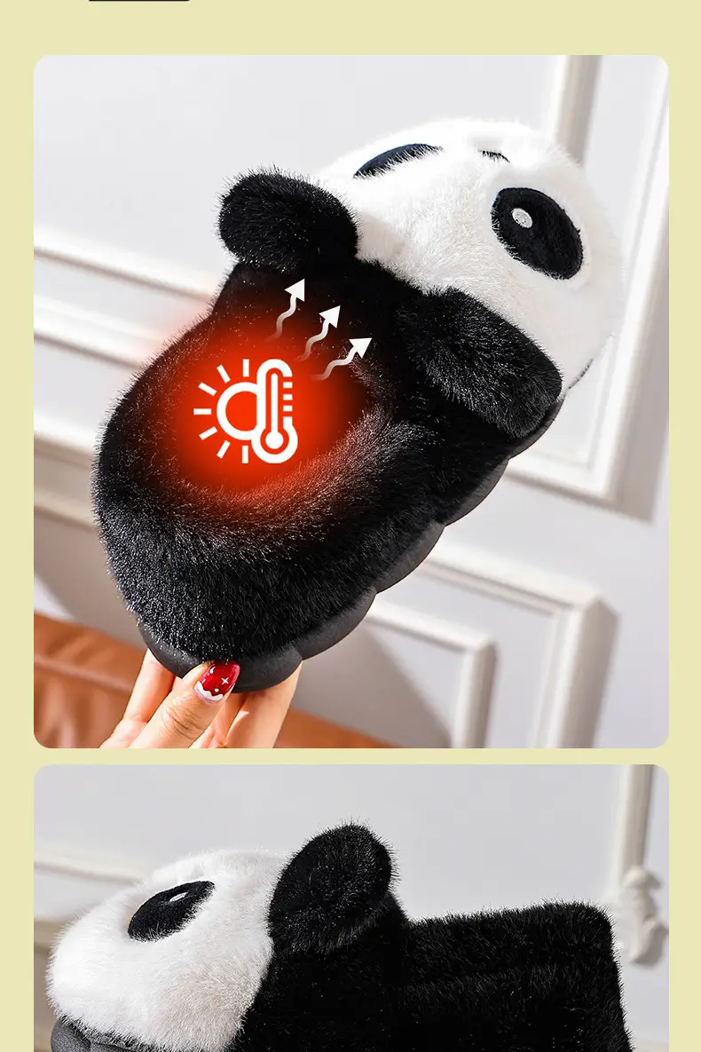 Cotton Slippers Winter Home Indoor Non-Slip Boys Thick-Soled Fleece-Lined Girls Baby Cute Family Panda Cotton Shoes Cotton Slippers — feature 7
