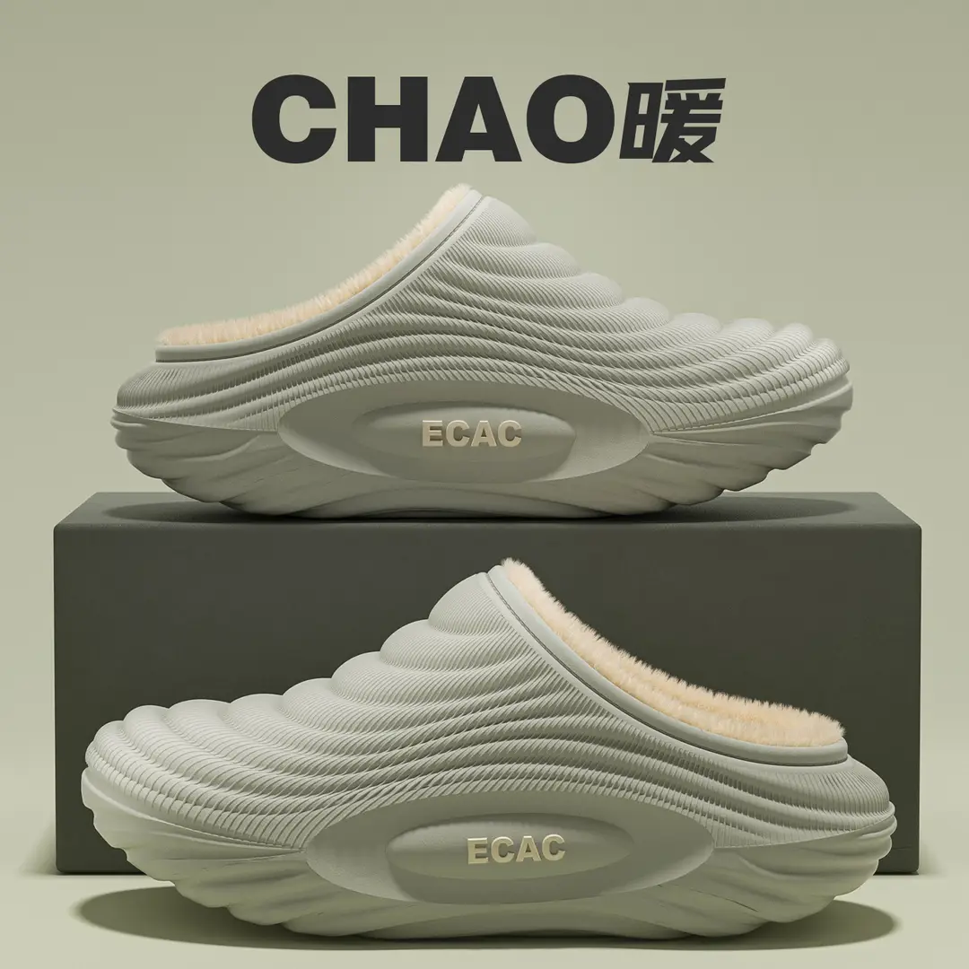 Waterproof Cotton Slippers Men's Autumn and Winter 2025 New Indoor Home Non-Slip Thick Sole Warm Fleece-Lined Outer Cotton Shoes - Image 3