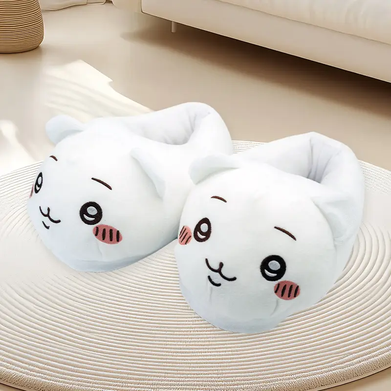 Manufacturer Wholesale Cute Girl Home Cotton Slippers Couple Funny Cotton Slippers with Smiley Face Usachi Plush Slippers - Image 3