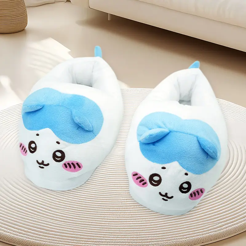 Manufacturer Wholesale Cute Girl Home Cotton Slippers Couple Funny Cotton Slippers with Smiley Face Usachi Plush Slippers - Image 2