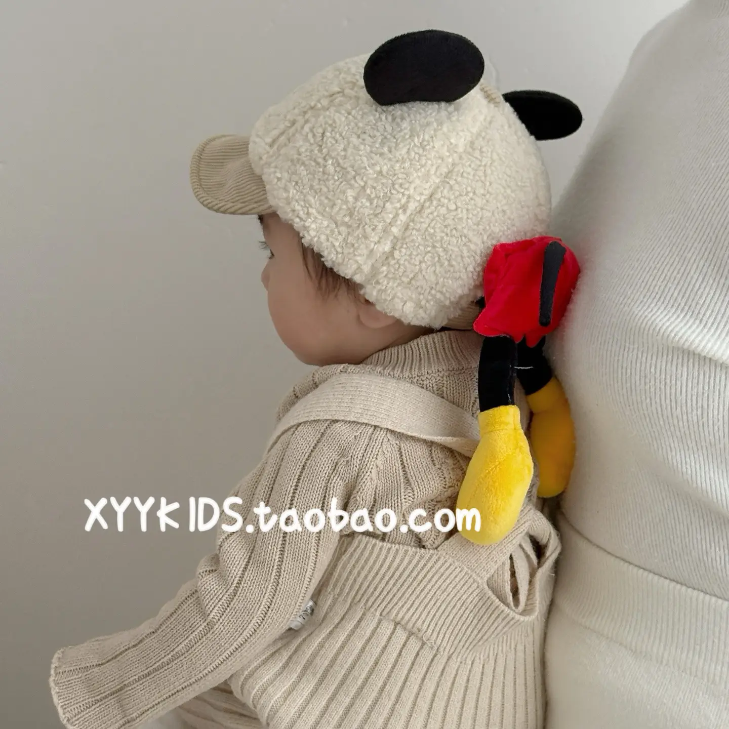 Winter Baby Duckbill Cap Red Soft Fleece Sunshade Cap - Image 8