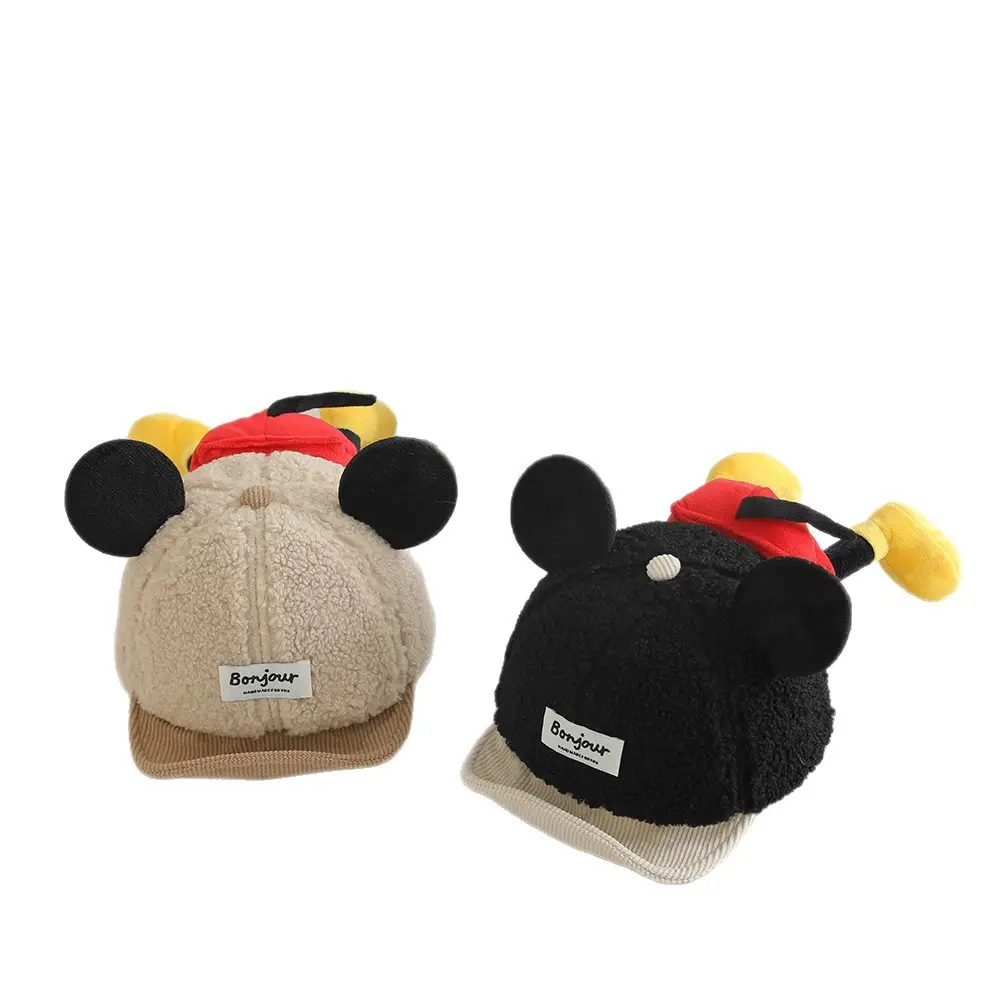 Winter Baby Duckbill Cap Red Soft Fleece Sunshade Cap - Image 10