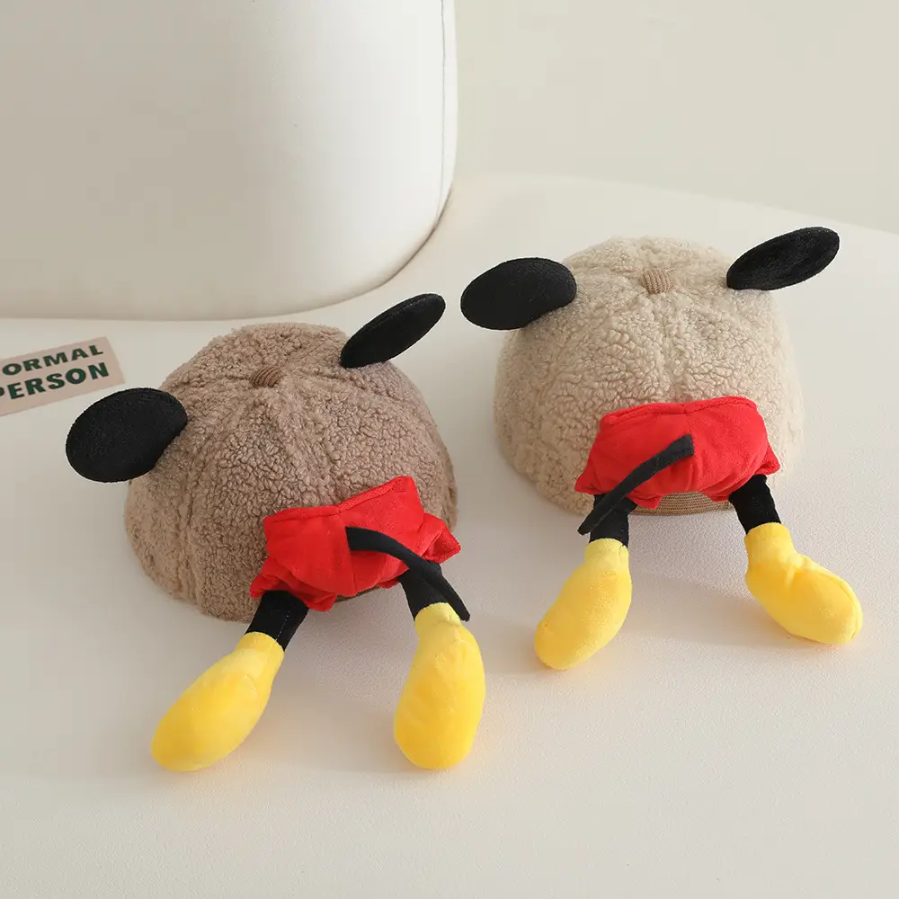 Winter Baby Duckbill Cap Red Soft Fleece Sunshade Cap — feature 10